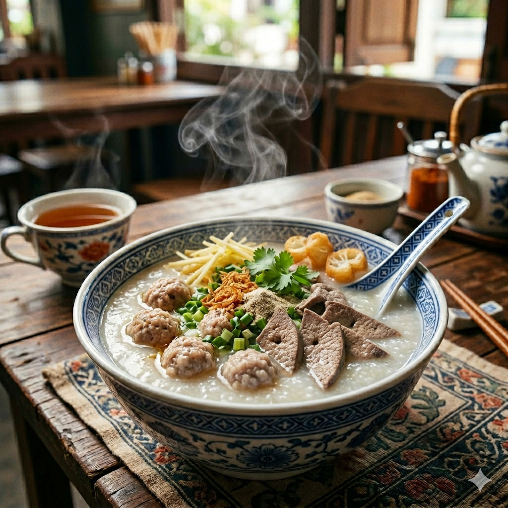 โจ๊กหมู ตับ ปาโก๋