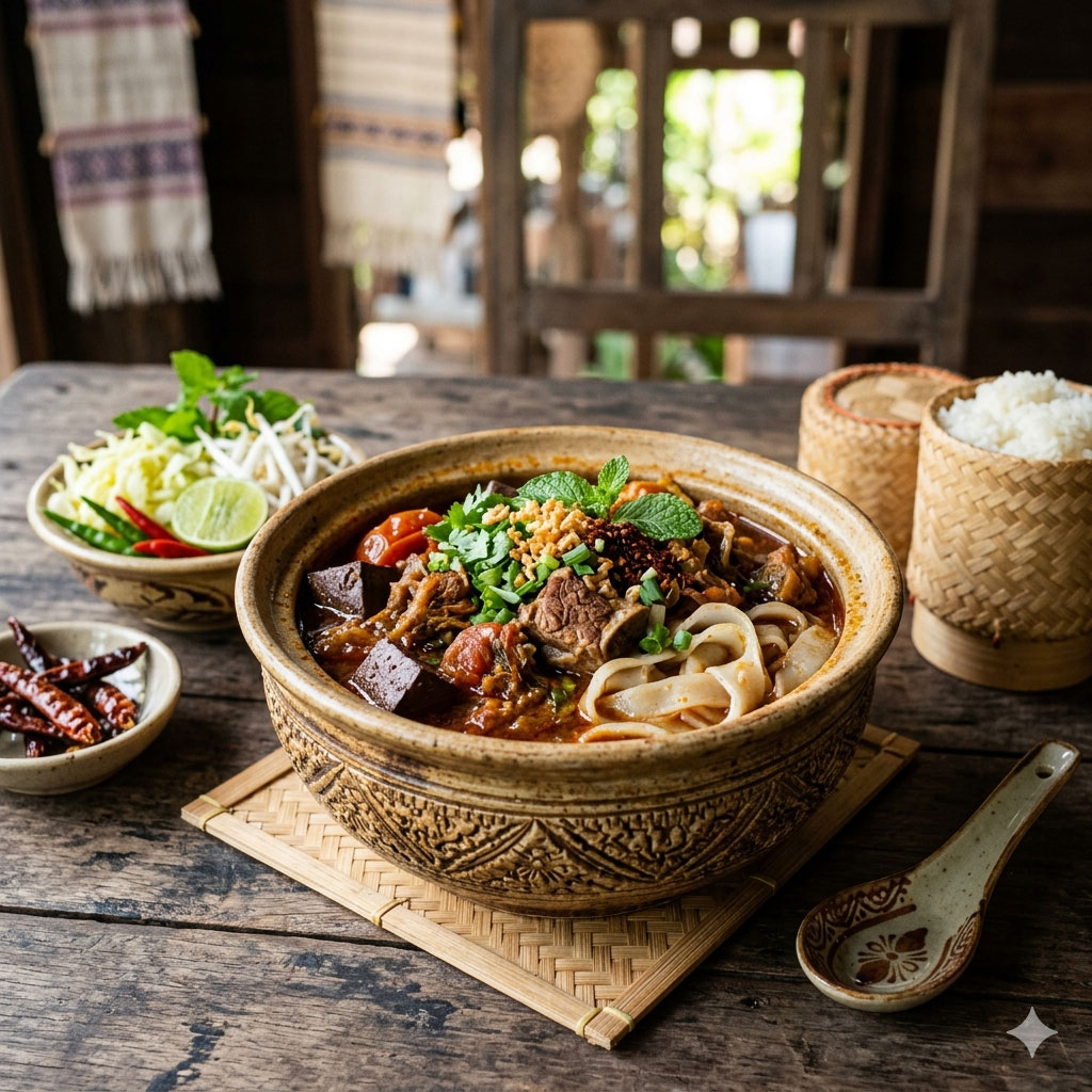 น้ำเงี้ยวหมูเส้นใหญ่